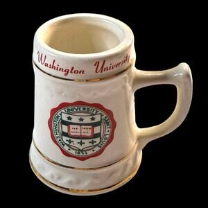 VTG Washington University Saint Louis Ceramic Crest Stein Cream Gold Miniature